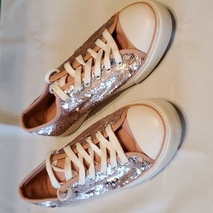 Pink sequined sneakers size 9